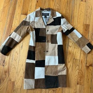 Vintage Paris Blues Patchwork Coat